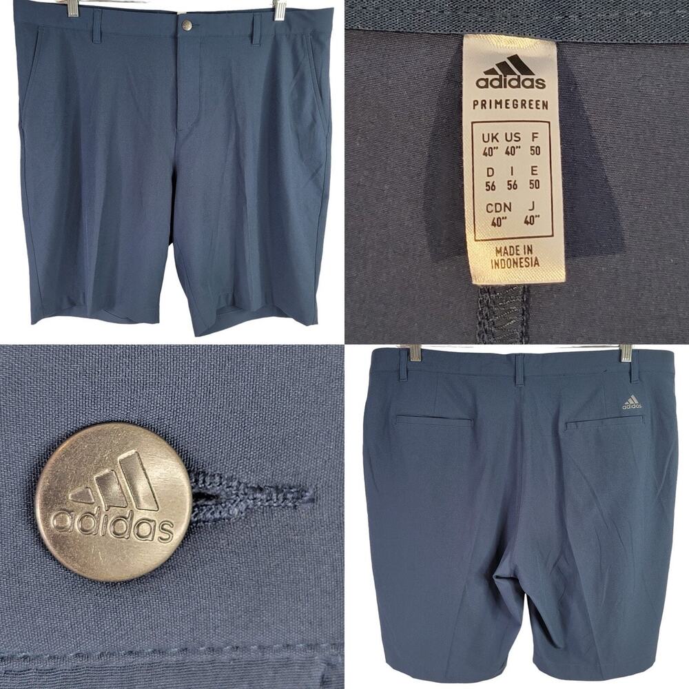 Adidas Shorts Mens 40 Dusty Blue Climalite Regular Golf Lightweight Flat Front